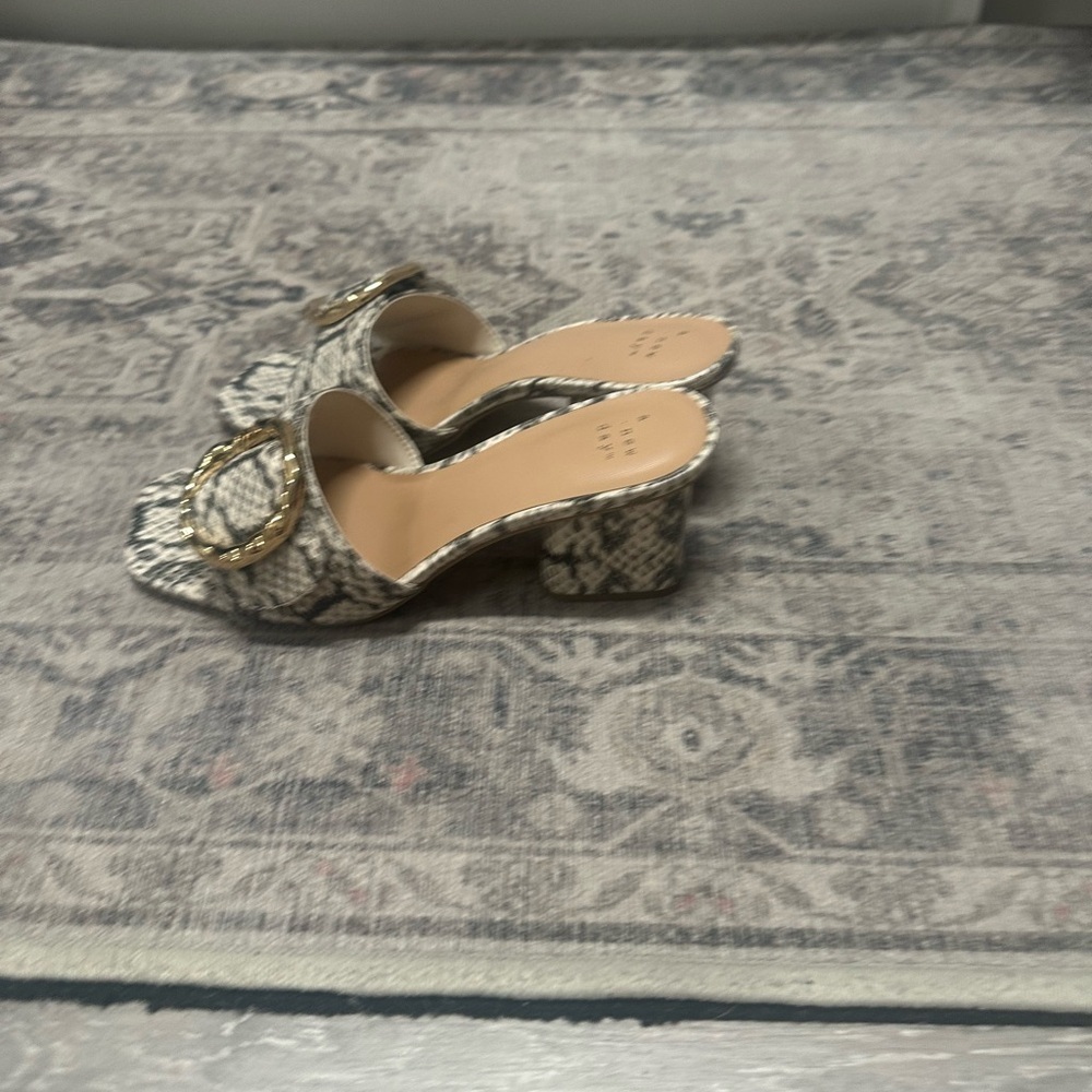 A New Day Snake Print Mules with Gold Accent - Picture 4 of 7